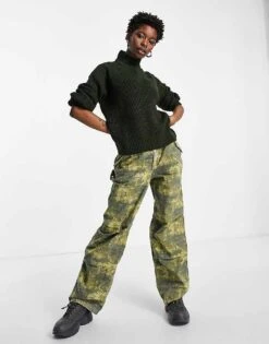 Noisy May High Neck Knitted Jumper In Dark Green For Women -Noisy May Shop 200603235 4