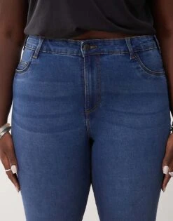 Noisy May Curve High Waisted Skinny Jeans In Mid Blue Wash For Women -Noisy May Shop 201351709 5