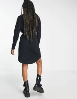 Noisy May Tie Waist High Neck Knitted Mini Jumper Dress In Black For Women -Noisy May Shop 203157714 4