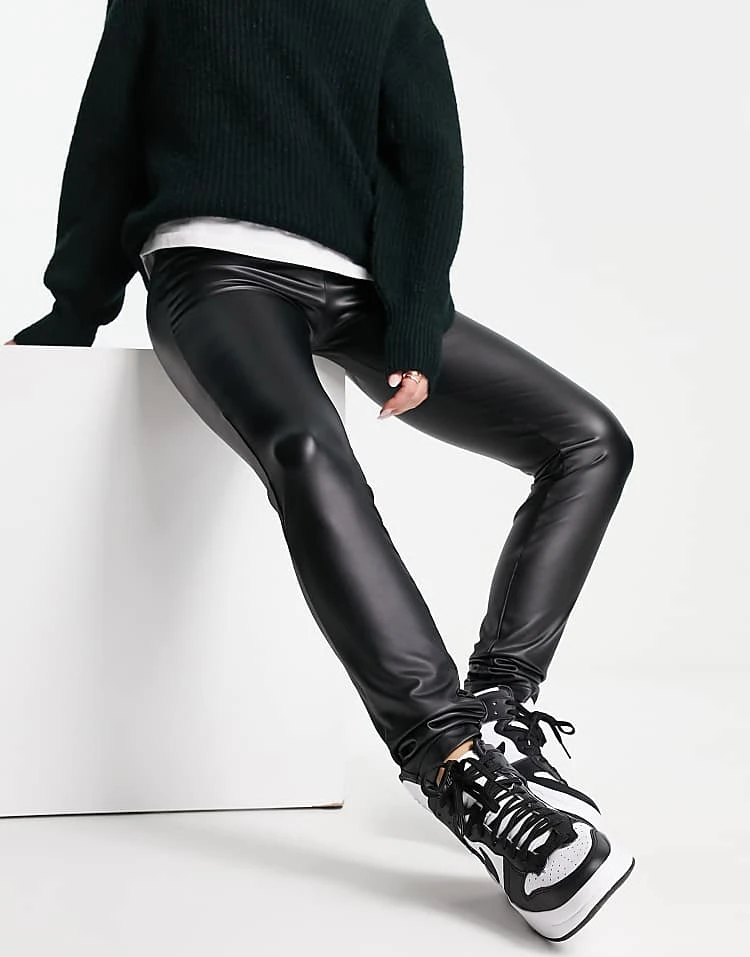 Noisy May Faux Leather Leggings In Black For Women 5 Noisy May Faux Leather Leggings In Black For Women - Image 5
