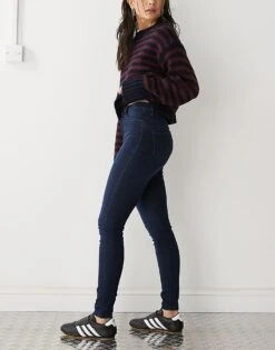 Noisy May Callie High Waist Skinny Jeans In Dark Blue For Women -Noisy May Shop 203158497 3