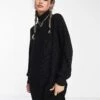 Noisy May High Neck Knitted Mini Jumper Dress In Black For Women