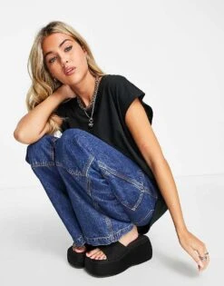 Noisy May Scoop Neck T-shirt In Black For Women -Noisy May Shop 203307038 4