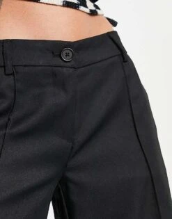 Noisy May Tailored Wide Leg Dad Trouser In Black For Women -Noisy May Shop 203839139 3