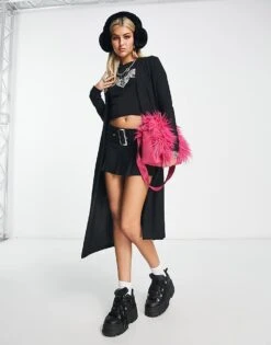 Noisy May Lightweight Longline Cardigan In Black For Women