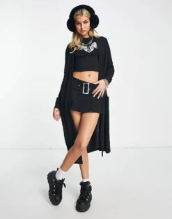 Noisy May Lightweight Longline Cardigan In Black For Women -Noisy May Shop 204116997 4