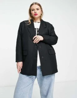Noisy May Curve Tailored Blazer In Black For Women -Noisy May Shop 204118193 1 black 1