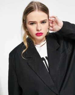 Noisy May Curve Tailored Blazer In Black For Women -Noisy May Shop 204118193 3