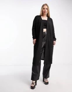 Noisy May Curve Lightweight Longline Cardigan In Black For Women -Noisy May Shop 204118261 1 black 1