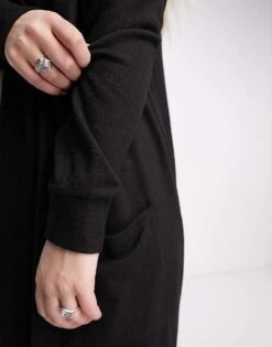 Noisy May Curve Lightweight Longline Cardigan In Black For Women -Noisy May Shop 204118261 3