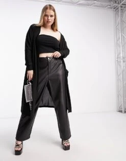 Noisy May Curve Lightweight Longline Cardigan In Black For Women -Noisy May Shop 204118261 4