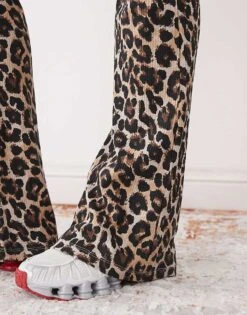 Noisy May Flare Trousers In Leopard Print - MULTI For Women -Noisy May Shop 204226268 5