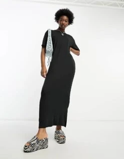 Noisy May Maxi T-shirt Dress In Black For Women