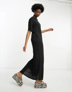 Noisy May Maxi T-shirt Dress In Black For Women -Noisy May Shop 204338807 3