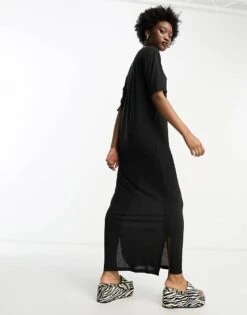 Noisy May Maxi T-shirt Dress In Black For Women -Noisy May Shop 204338807 4