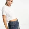 Noisy May Cropped T-shirt In White For Women