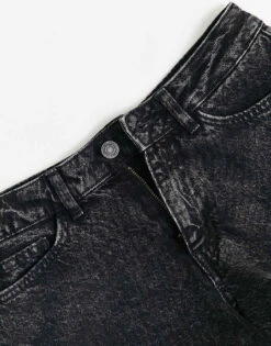 Noisy May High Waist Denim Mom Shorts In Washed Black Denim For Women -Noisy May Shop 204442656 4