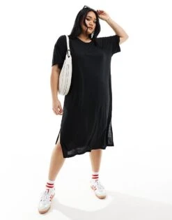 Noisy May Curve Midi T-shirt Dress In Black For Women -Noisy May Shop 204487103 1 black 1