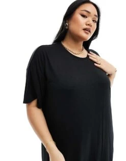 Noisy May Curve Midi T-shirt Dress In Black For Women -Noisy May Shop 204487103 3