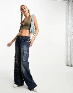 Noisy May V Neck Cropped Halter Neck Top In Khaki For Women -Noisy May Shop 204644054 3