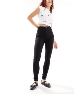 Noisy May Ella Super High Waisted Skinny Jeans In Black For Women -Noisy May Shop 204825993 1 black 1