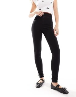 Noisy May Ella Super High Waisted Skinny Jeans In Black For Women -Noisy May Shop 204825993 3