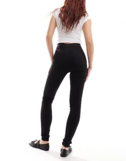 Noisy May Ella Super High Waisted Skinny Jeans In Black For Women -Noisy May Shop 204825993 4
