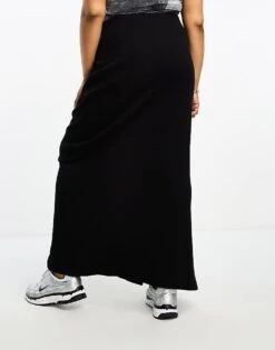 Noisy May Curve Split Hem Maxi Skirt In Black For Women -Noisy May Shop 204962732 4