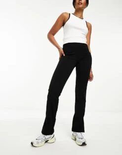 Noisy May High Waisted Seam Detail Trousers In Black For Women -Noisy May Shop 204995582 4