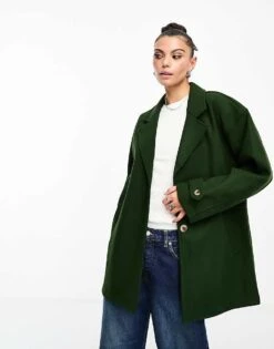 Noisy May Oversized Slouchy Blazer Jacket In Khaki For Women