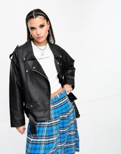Noisy May Faux Leather Oversized Biker Jacket In Black For Women 9 Noisy May Faux Leather Oversized Biker Jacket In Black For Women -Noisy May Shop 205156912 1 black 1