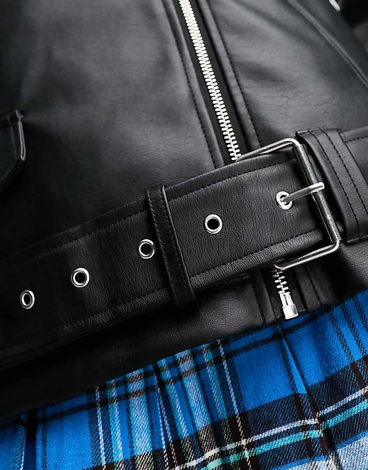 Noisy May Faux Leather Oversized Biker Jacket In Black For Women 2 Noisy May Faux Leather Oversized Biker Jacket In Black For Women - Image 2