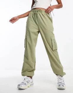 Noisy May Cargo Trousers With Pocket Details In Sage For Women Light Green -Noisy May Shop 205159946 1 lightgreen 1