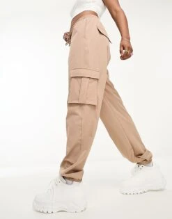 Noisy May Cargo Trousers With Pocket Details In Taupe For Women Stone -Noisy May Shop 205159993 3