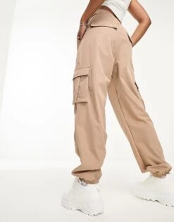 Noisy May Cargo Trousers With Pocket Details In Taupe For Women Stone -Noisy May Shop 205159993 4