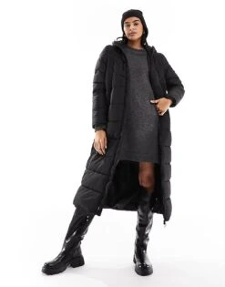 Noisy May Longline Padded Coat With Hood In Black For Women Noos-a12 Black -Noisy May Shop 205301979 1 noosa12black 1