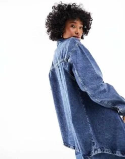 Noisy May Oversize Denim Shirt In Mid Wash Blue For Women Medium Blue Denim 8 Noisy May Oversize Denim Shirt In Mid Wash Blue For Women Medium Blue Denim -Noisy May Shop 205630587 4