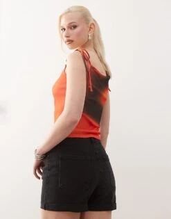 Noisy May Moni High Waisted Denim Short In Black For Women -Noisy May Shop 205630737 4