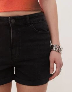 Noisy May Moni High Waisted Denim Short In Black For Women -Noisy May Shop 205630737 5