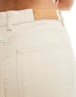 Noisy May Sallie High Waisted Flare Jeans In Ecru For Women Oatmeal -Noisy May Shop 205630862 4