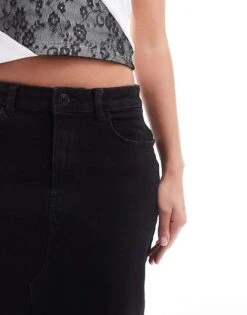 Noisy May Front Split Denim Maxi Skirt In Black For Women Black Denim 8 Noisy May Front Split Denim Maxi Skirt In Black For Women Black Denim -Noisy May Shop 205631035 3