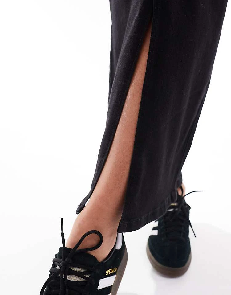 Noisy May Front Split Denim Maxi Skirt In Black For Women Black Denim 4 Noisy May Front Split Denim Maxi Skirt In Black For Women Black Denim - Image 4