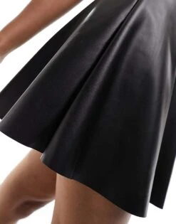 Noisy May High Wasted Faux Leather Skirt In Black For Women -Noisy May Shop 205631114 5