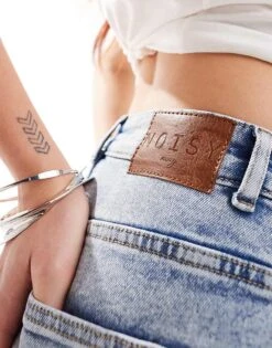 Noisy May Josie High Waisted Baggy Jean In Light Wash For Women Light Blue Denim -Noisy May Shop 205692746 4