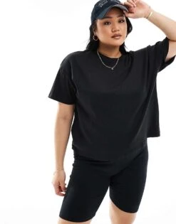 Noisy May Curve Oversize Ribbed T-shirt Co-ord In Black For Women -Noisy May Shop 205746855 1 black 1