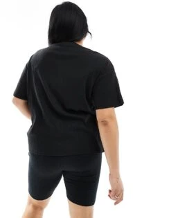 Noisy May Curve Oversize Ribbed T-shirt Co-ord In Black For Women -Noisy May Shop 205746855 4