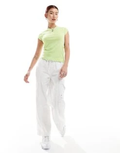 Noisy May Embroidered Slogan Top In Mint Green For Women Butterfly -Noisy May Shop 205746952 3