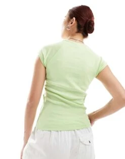 Noisy May Embroidered Slogan Top In Mint Green For Women Butterfly -Noisy May Shop 205746952 4