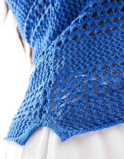Noisy May Curve Crochet Vest In Bright Blue For Women Dazzling Blue -Noisy May Shop 205746982 3