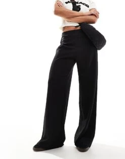 Noisy May Wide Leg Elasticated Waist Trouser In Black For Women -Noisy May Shop 205989158 1 black 1